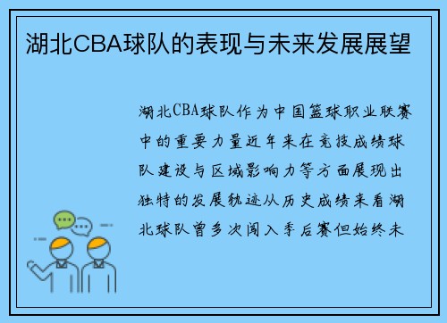 湖北CBA球队的表现与未来发展展望